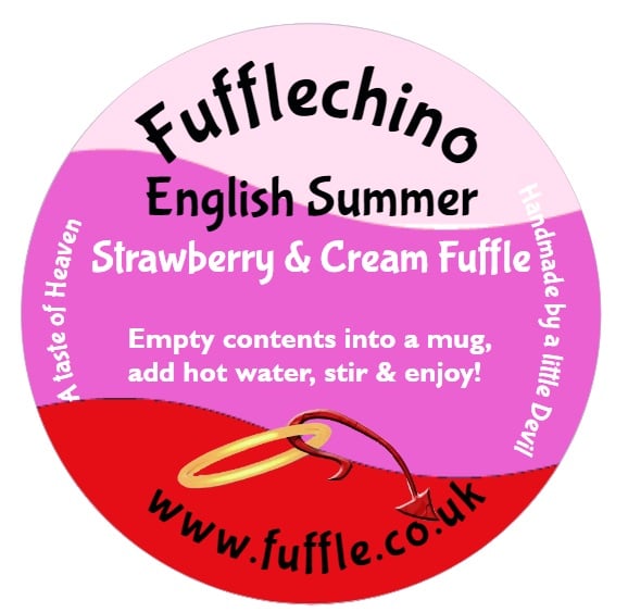 English Summer Fufflechino pod Strawberries & Cream Hot Chocolate